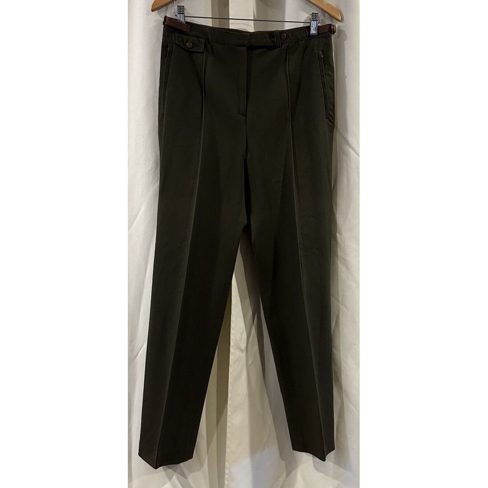Lauren‎ Ralph Lauren Womens Dress Pants Green High Rise Pleated Size 10